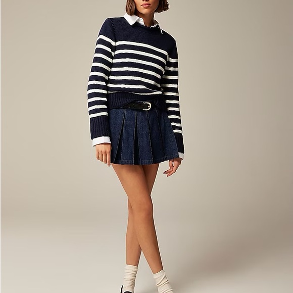 NWT J.Crew Women’s Heritage Cotton Roll-neck Sweater in Stripe Size XXS - Picture 1 of 2